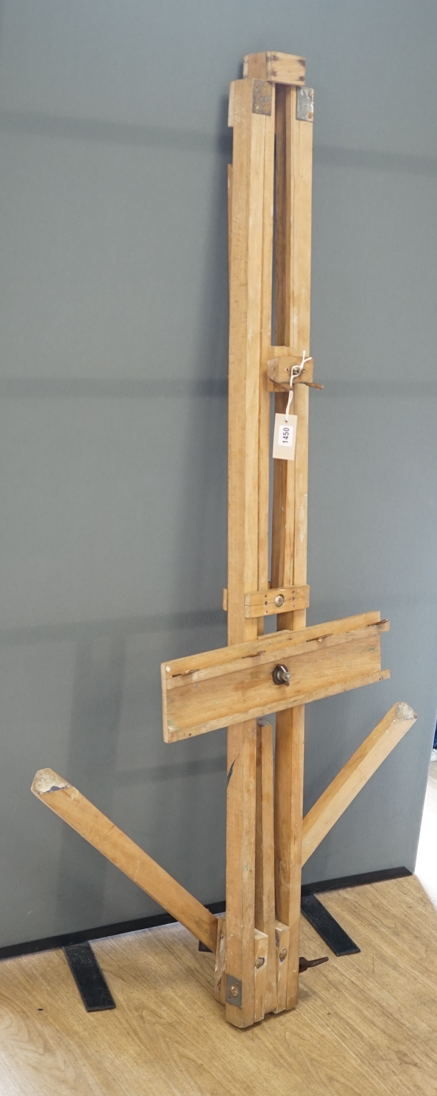 An early 20th century beech easel